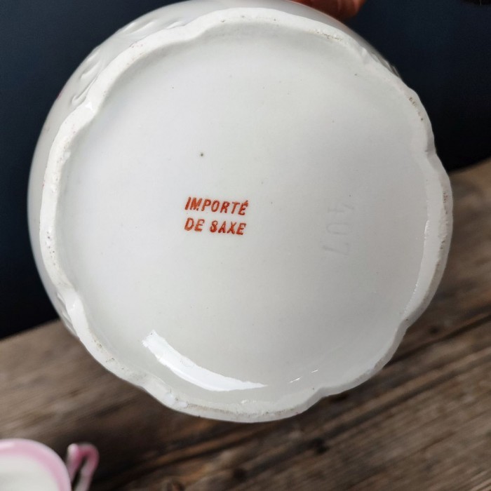 Théière & tasse porcelaine de SAXE offerts par LA SAMARITAINE 1900 - Le  palais des bricoles