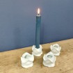 Pair of small white porcelain candlesticks in the shape of a Rose