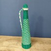 Large Vintage bottle with white & green scoubidou
