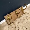 Wall-mounted coat stand with 3 gilt bronze coat hooks
