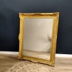 Grand miroir rectangle en bois sculpté & doré