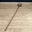 Old wooden bread or pizza spatula with very long handle