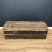 Antique long & low travel trunk with domed lid
