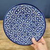 Pretty blue and white geometric Moroccan dish