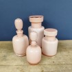 2 Flacons de toilette en opaline rose pale