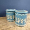 Pair of metal tins in the Wedgwood style