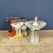 Glass Olympic candleholder HELLSTEN for ORREFORS Sweden 1984