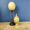 Decorative beige lacquered turned wood egg