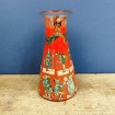 Decorative glass vase from the 19th century with chromo & red blown paint