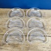 6 VAL SAINT LAMBERT crystal half-moon salad plates