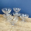 6 Moulded glass dessert bowls with gold edging