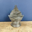 Antique pewter salt box with mascaron